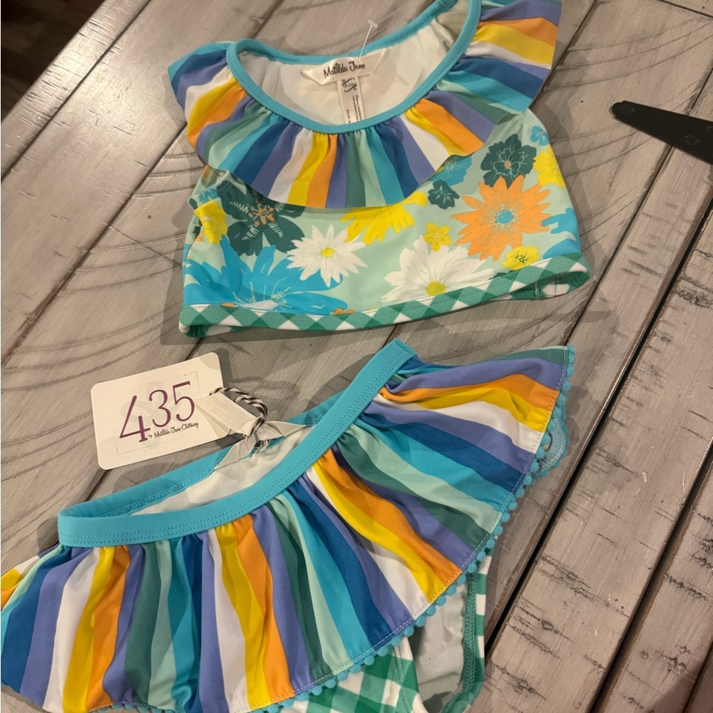 Matilda Jane Colorful Floral Kids Bikini size 18-24 months NWT